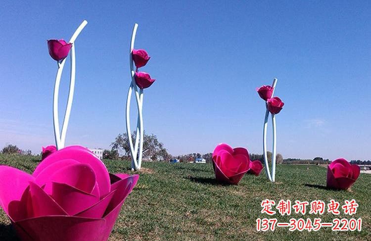 绵阳不锈钢彩色玫瑰雕塑艺术精美的象征
