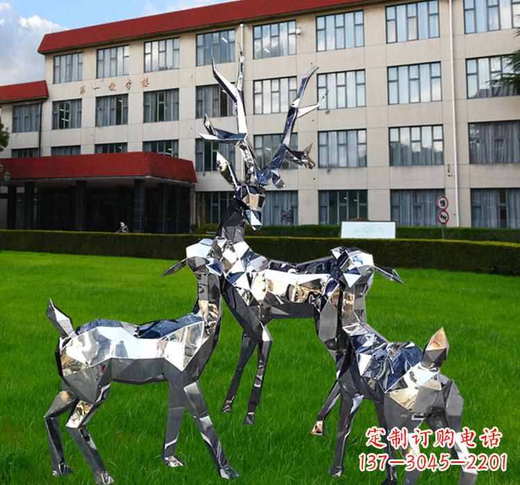 绵阳不锈钢麋鹿雕塑美观耐用的艺术品