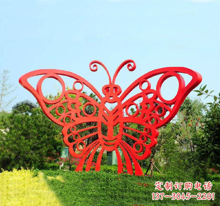 绵阳不锈钢草坪蝴蝶雕塑让草坪绽放蝴蝶之美