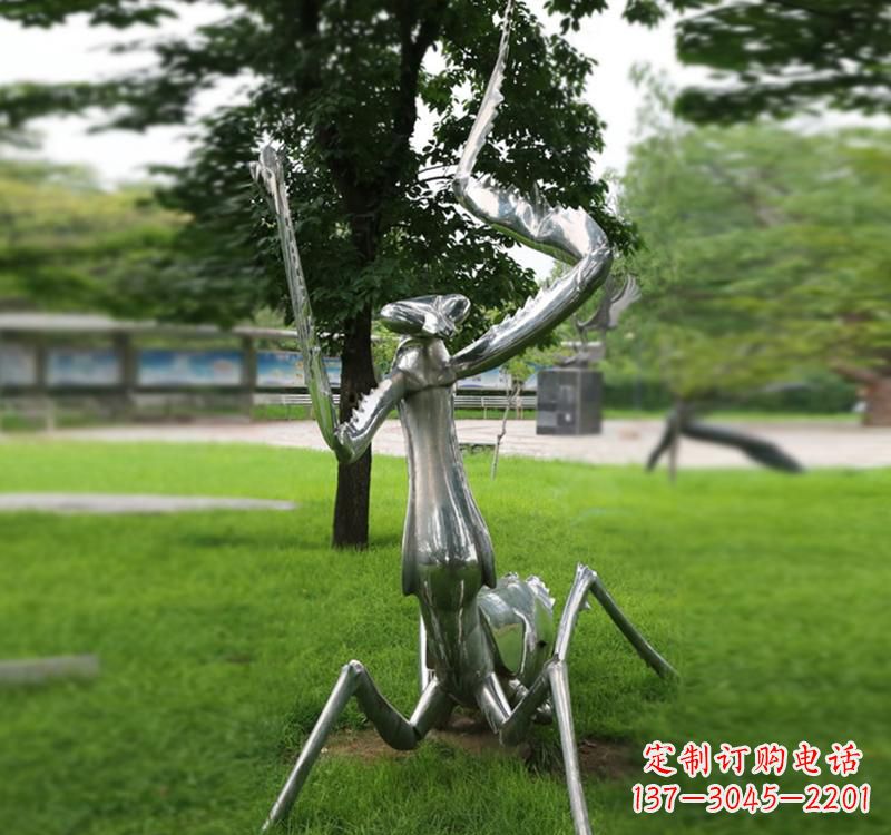 绵阳不锈钢螳螂雕塑精致美观的艺术品
