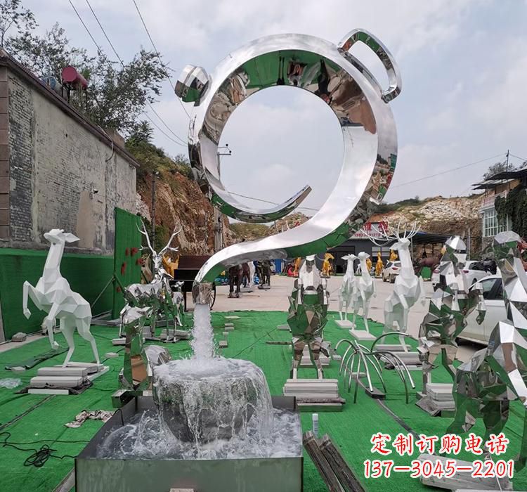 绵阳不锈钢茶壶雕塑精致美观的艺术品