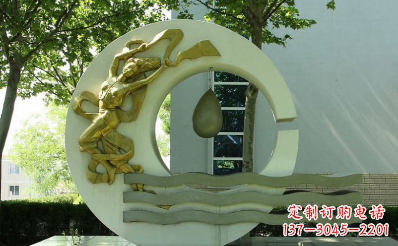 绵阳不锈钢嫦娥奔月景观雕塑