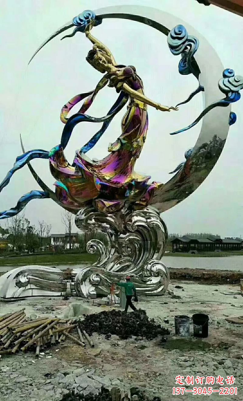 绵阳不锈钢嫦娥奔月雕塑