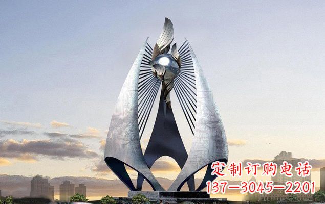绵阳不锈钢城市船帆雕塑传承海洋文化