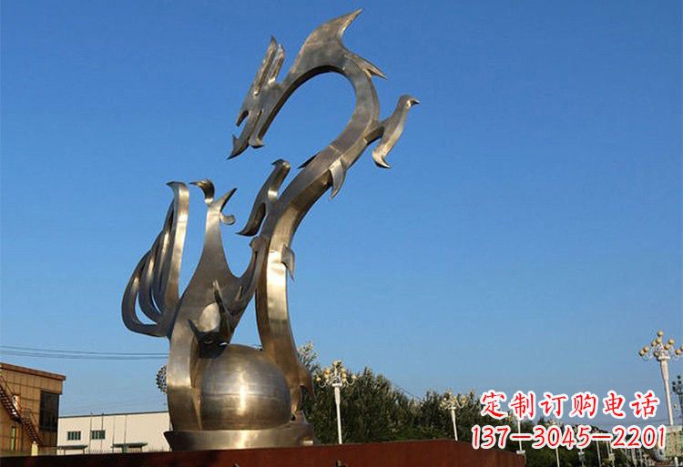 绵阳不锈钢龙凤雕塑以艺术传承文化