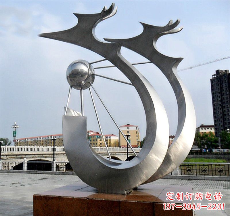 绵阳不锈钢双龙戏珠雕塑精美绝伦