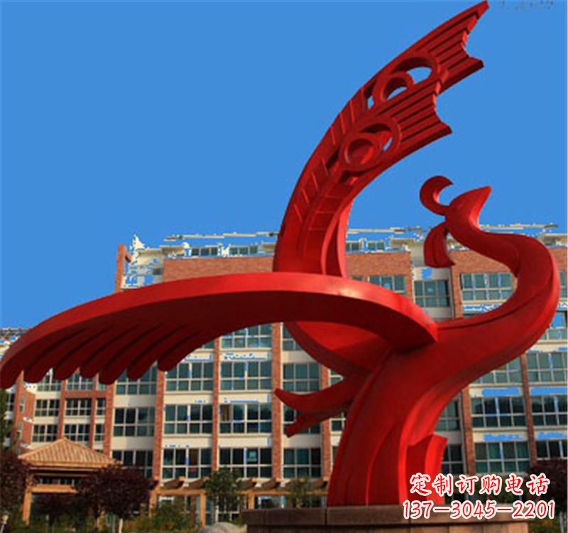 绵阳不锈钢凤凰雕塑——展示城市文化之美