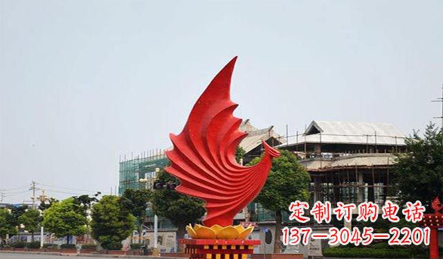 绵阳不锈钢凤凰雕塑象征着城市繁荣