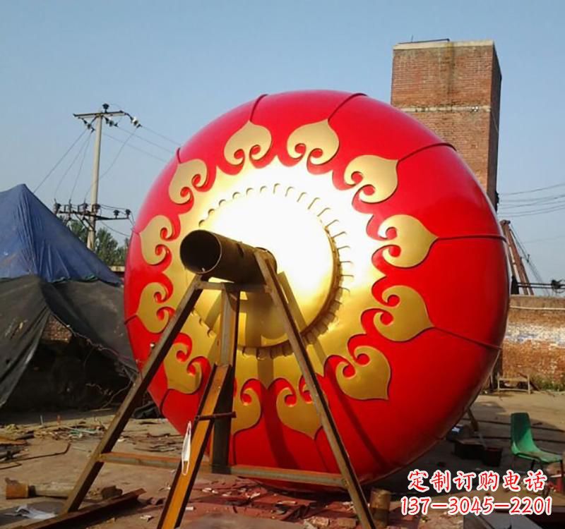 绵阳不锈钢城市红色灯笼雕塑灯笼象征着繁荣
