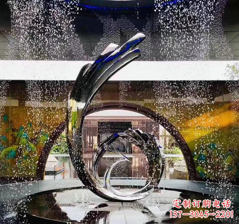 绵阳不锈钢城市景观喷泉雕塑美丽而又充满力量