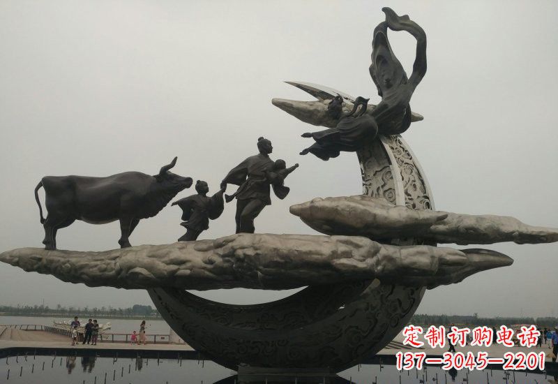 绵阳不锈钢牛郎织女雕塑传说中的爱情
