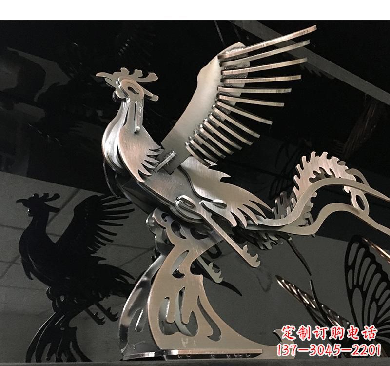 绵阳不锈钢凤凰雕塑精美的艺术品