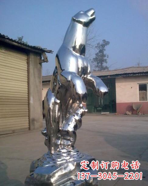 绵阳不锈钢北极熊雕塑雕刻精美、经久耐用