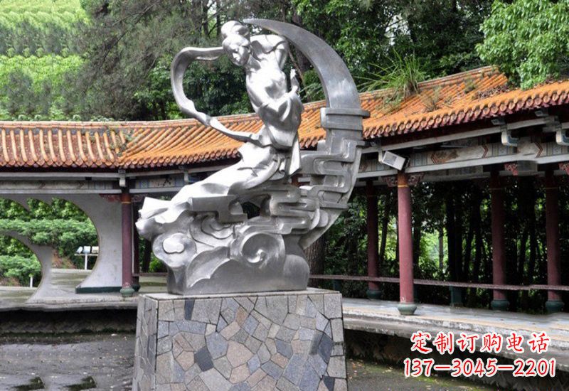 绵阳不锈钢制作的嫦娥奔月雕塑