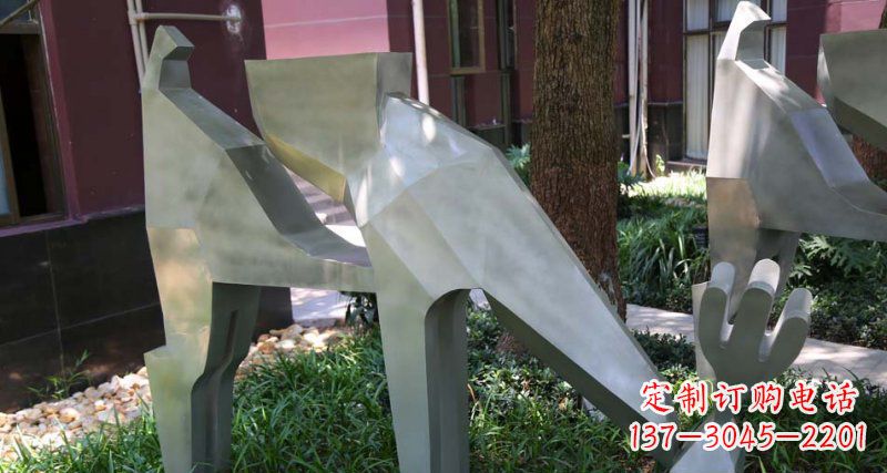 绵阳精美的不锈钢梅花鹿雕塑