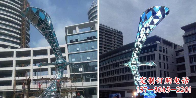 绵阳大雁景观雕塑——精美不锈钢艺术品
