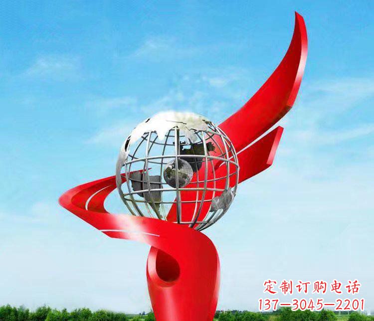 绵阳不锈钢地球雕塑精美的艺术品