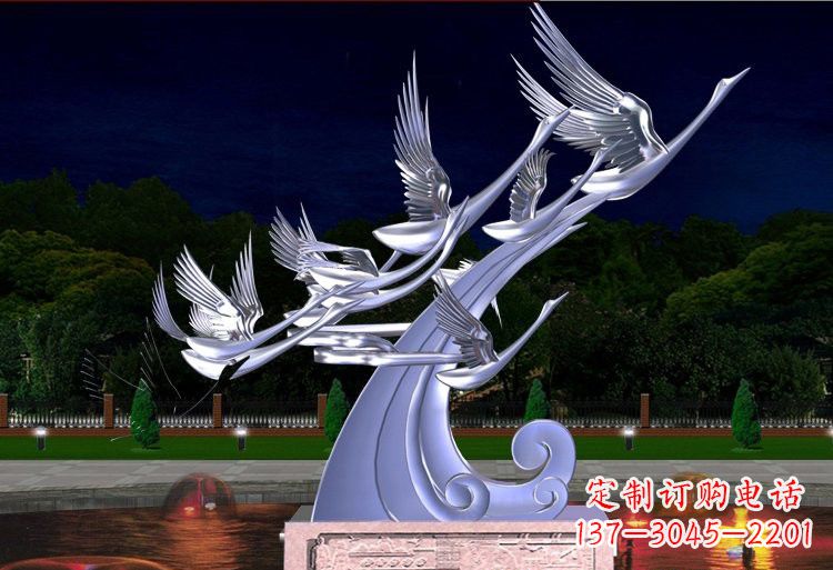 绵阳不锈钢雕塑——以天鹅为灵感