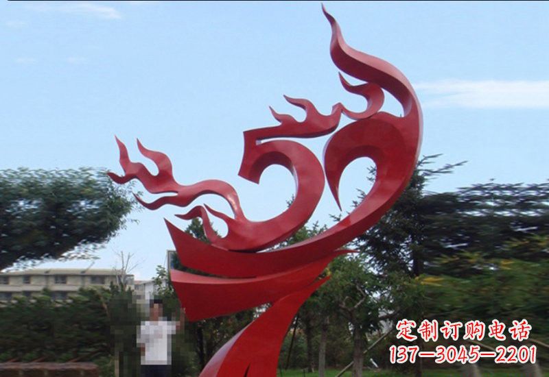 绵阳不锈钢凤凰涅槃雕塑——象征着新生