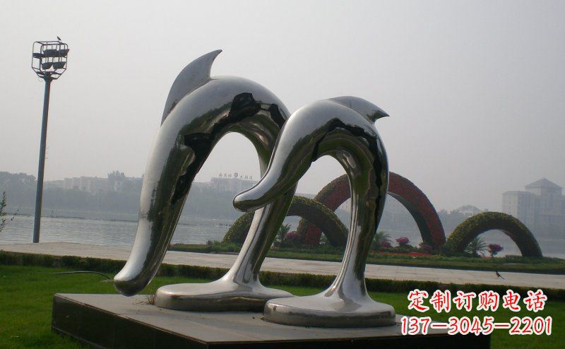 绵阳精美不锈钢海豚雕塑