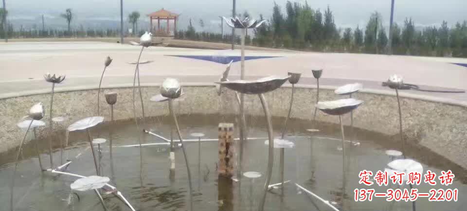 绵阳精美不锈钢荷花雕塑