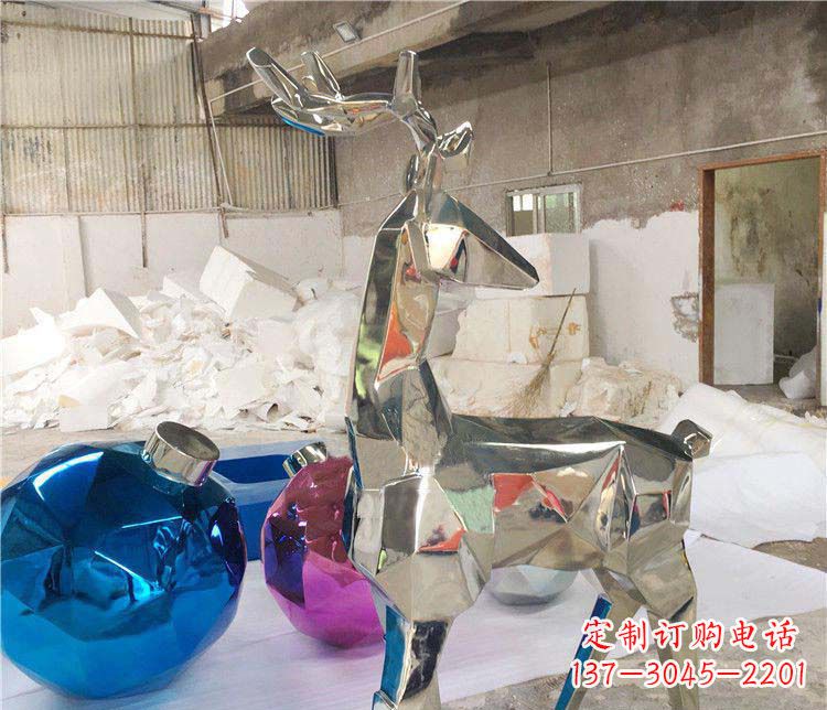 绵阳不锈钢梅花鹿雕塑