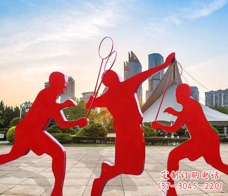 绵阳羽毛球雕塑以不锈钢为原料的精美艺术品