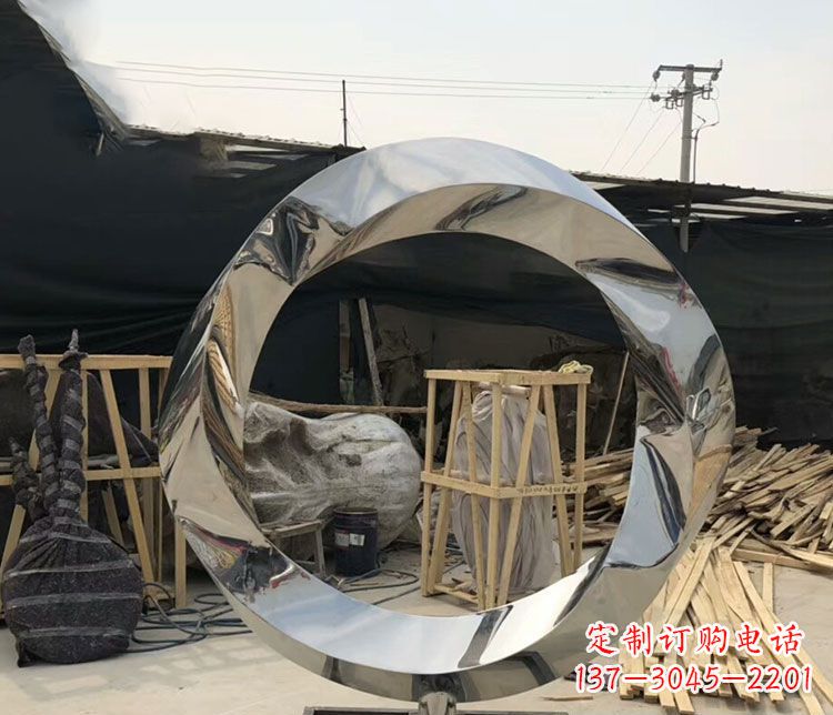 绵阳不锈钢抽象镜面圆环雕塑