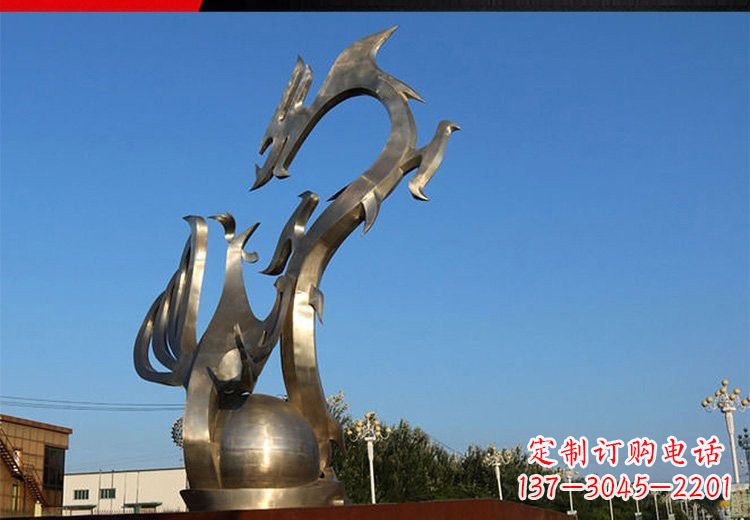 绵阳不锈钢龙凤雕塑艺术精美的精品
