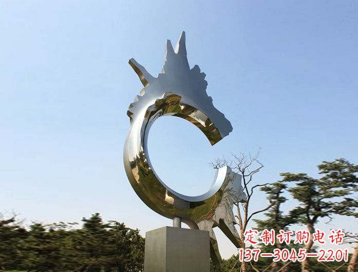 绵阳不锈钢抽象龙头雕塑