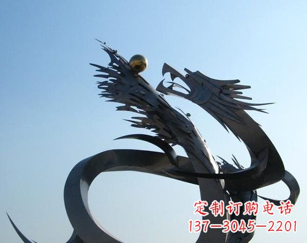 绵阳不锈钢龙雕塑精美雕刻,灵动灵气