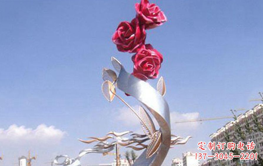 绵阳精美不锈钢玫瑰雕塑