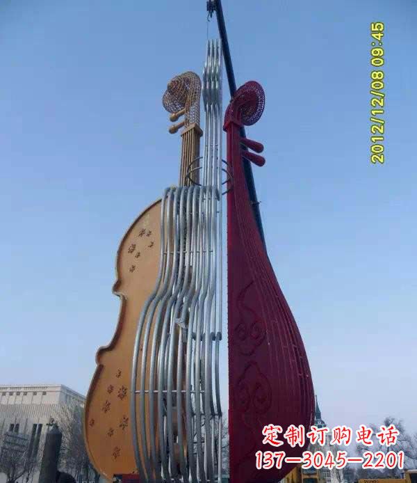 绵阳不锈钢琵琶雕塑演奏着灵魂之音