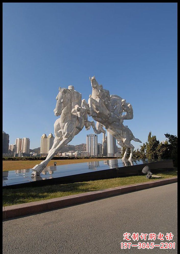 绵阳不锈钢骑马雕塑精美的艺术品