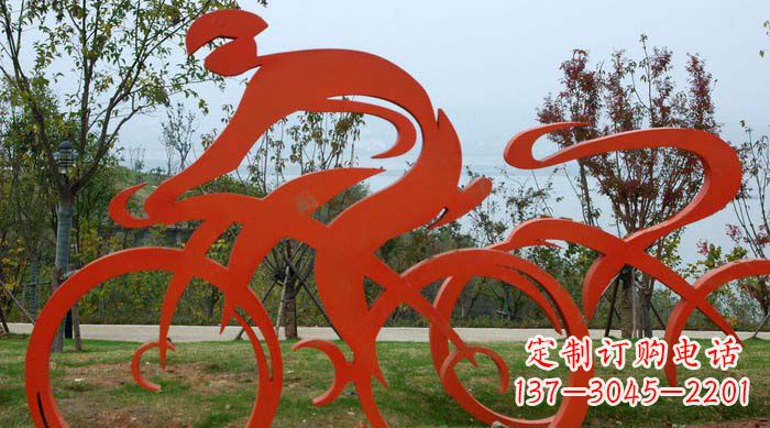 绵阳不锈钢自行车雕塑捕捉运动精神