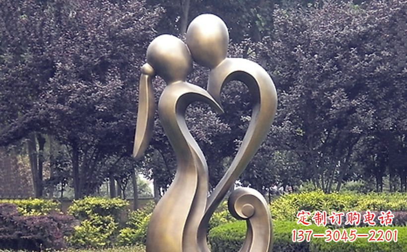 绵阳不锈钢情侣雕塑浪漫的永恒