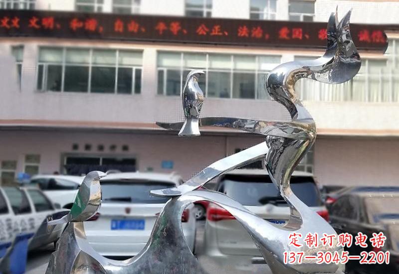 绵阳表达和平的不锈钢鸽子雕塑