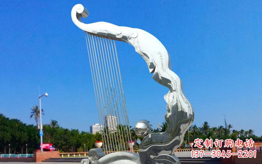 绵阳不锈钢竖琴广场雕塑
