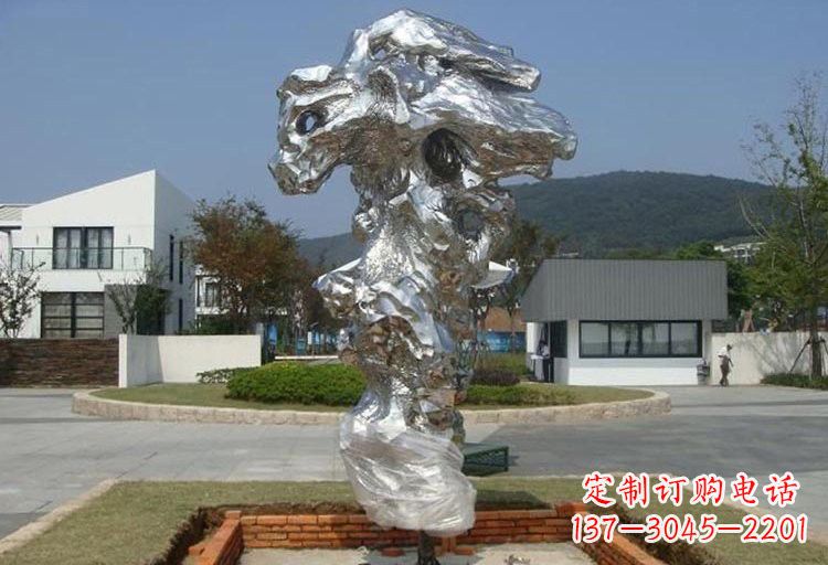 绵阳不锈钢抽象太湖石雕塑