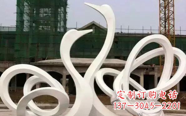 绵阳不锈钢天鹅雕塑美丽而优雅