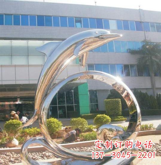 绵阳不锈钢海豚雕塑精致而灵动