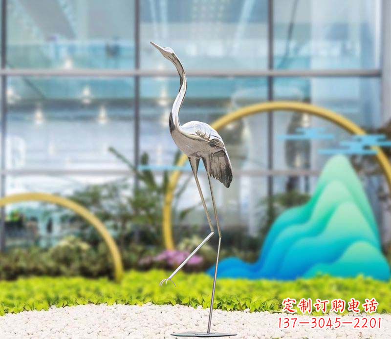 绵阳不锈钢仙鹤雕塑传承中国古典文化
