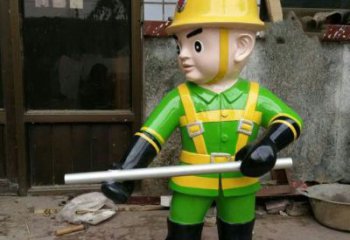 绵阳玻璃钢消防员雕塑——让爱与勇气永恒