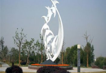 绵阳不锈钢爱心大雁雕塑