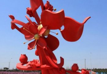 绵阳不锈钢石榴花雕塑艺术与美学的完美结合
