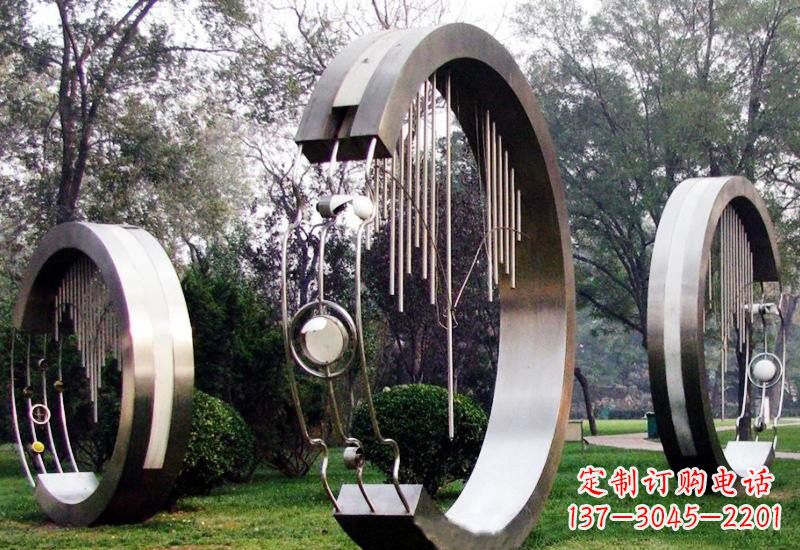 绵阳不锈钢圆环雕塑——聆听之美