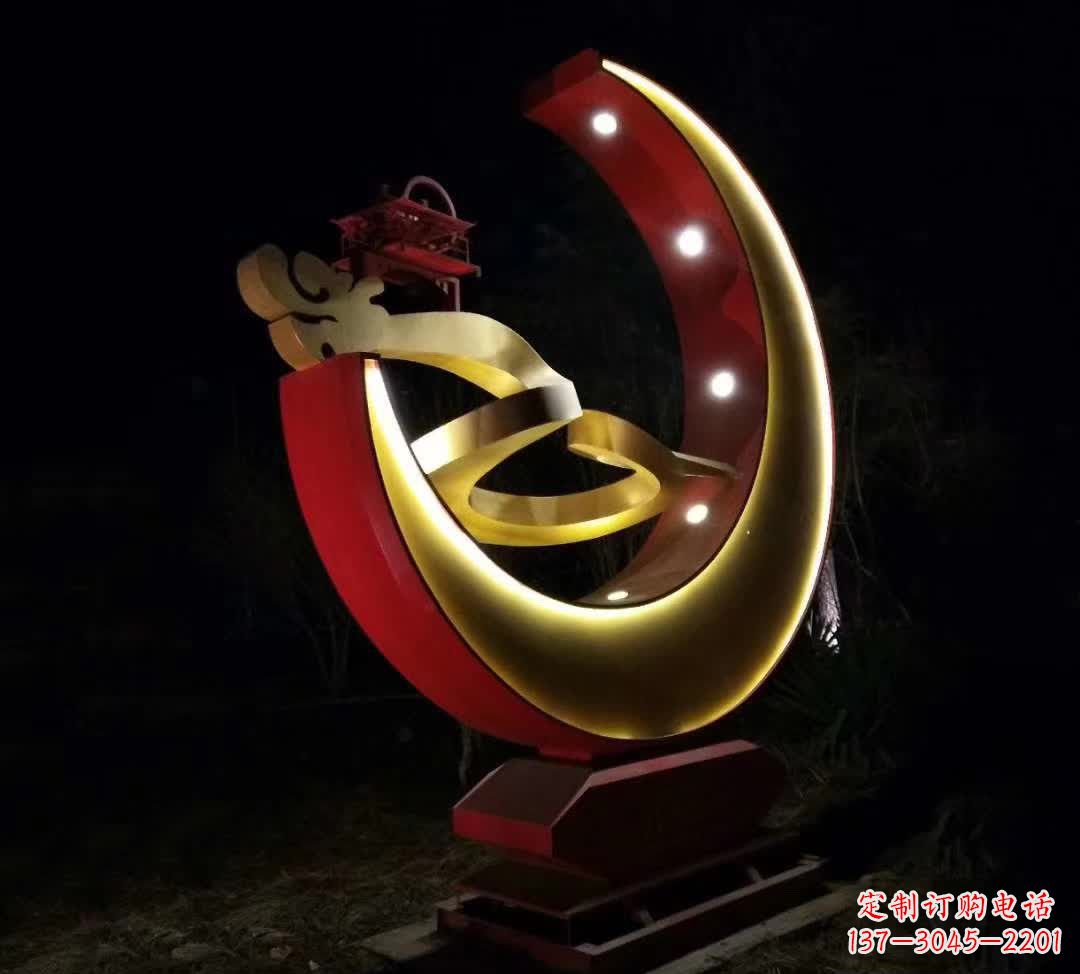 绵阳不锈钢月亮雕塑静谧中的经典之美