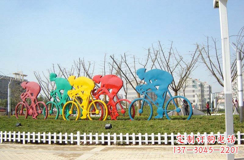 绵阳不锈钢抽象自行车雕塑