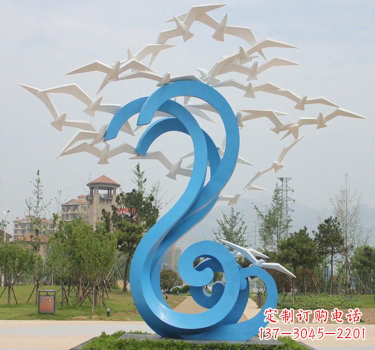 绵阳新题目精美不锈钢大雁雕塑