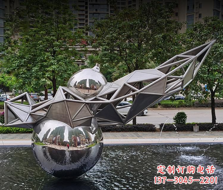绵阳不锈钢葫芦雕塑美丽耐用的艺术杰作